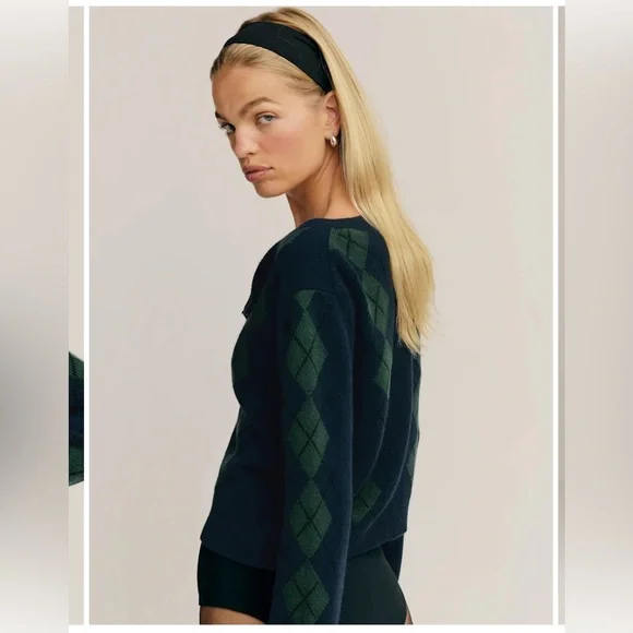 Reformation Clara Argyle Cardigan - Picture 2 of 6